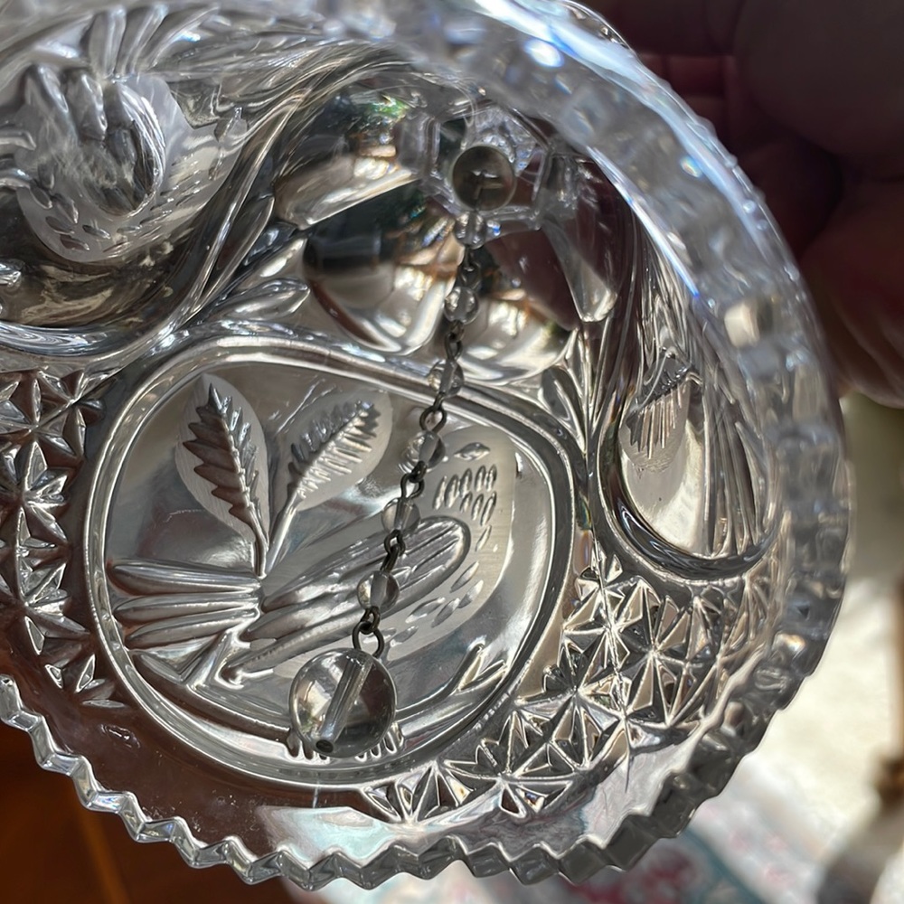 Hofbauer Byrdes crystal cut to clear red bell - Picture 4 of 8